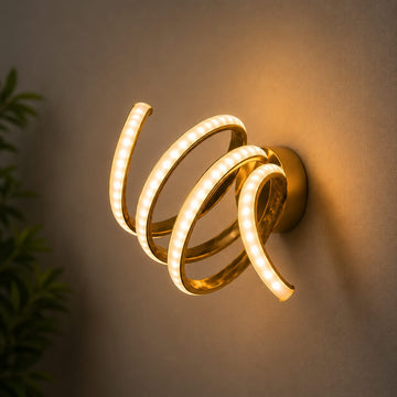 Golden Spiral LED Wall Light