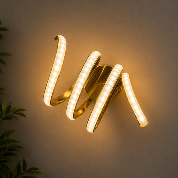 Golden Spiral LED Wall Light
