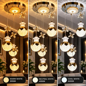Luxury Crystal 4-Ball Pendant Chandelier