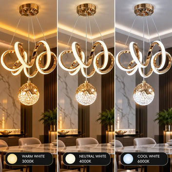 Luxury Golden Loop LED Pendant