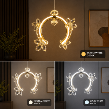 Crystal Bloom Ring Pendant Light