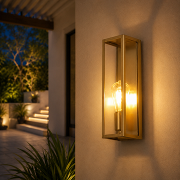 Modern Brass Outdoor Wall Light
