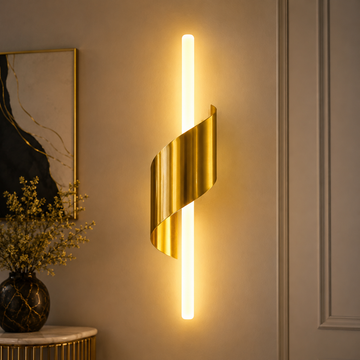 Golden Ribbon LED Wall Light