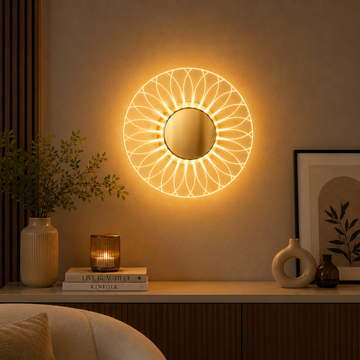 Golden Sunburst Wall Sconce