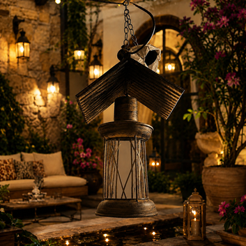 Rustic Glow Hanging Lantern