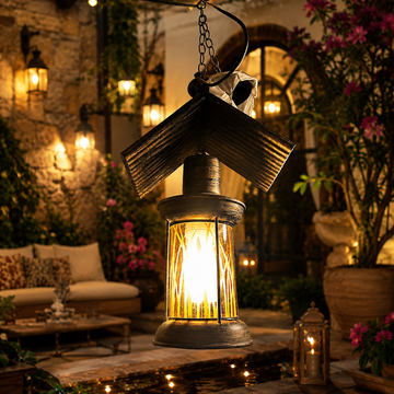 Rustic Glow Hanging Lantern