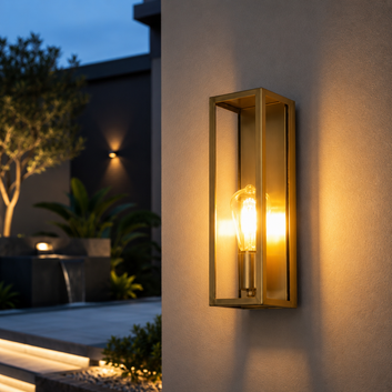 Modern Brass Outdoor Wall Light