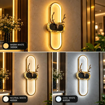 Modern Golden Markhor Antler LED Wall Light